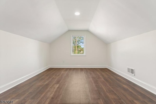 856 Maurice Ave, Rahway City, NJ 07065 - bonus room featuring dark wood-style floors, lofted ceiling, and baseboards