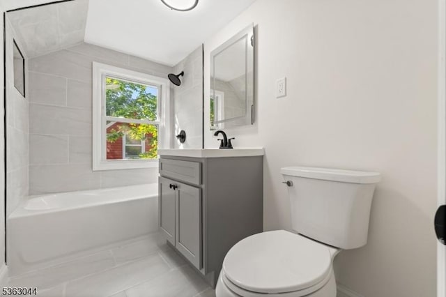 856 Maurice Ave, Rahway City, NJ 07065 - full bath with vanity, toilet, shower / bath combination, and marble look tile flooring