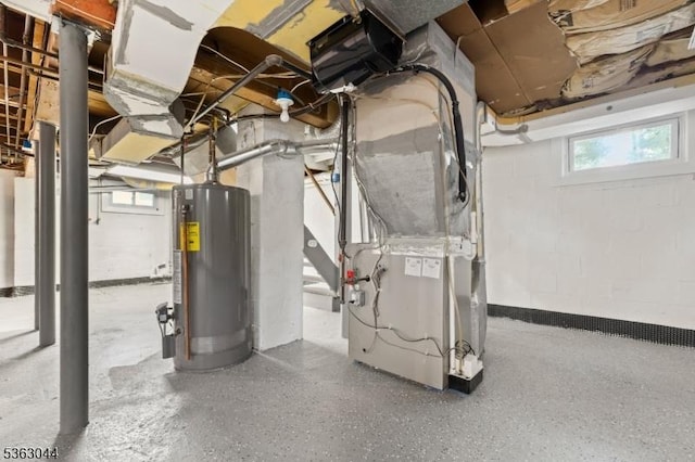 856 Maurice Ave, Rahway City, NJ 07065 - basement featuring gas water heater and heating unit