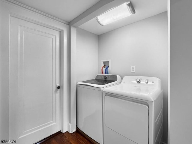 150 Mt Salem Rd, Wantage Twp, NJ 07461 - washroom with separate washer and dryer and dark wood-style floors