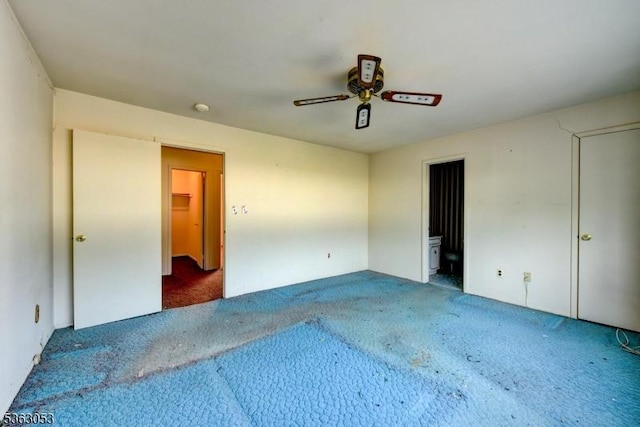 902E Merritt Dr, Hillsborough Twp, NJ 08844 - unfurnished bedroom featuring carpet floors, connected bathroom, and a ceiling fan