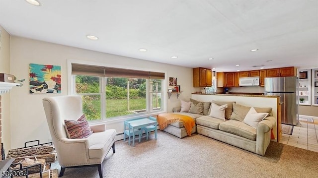 48 Copeley Rd, Hampton Twp, NJ 07860 - living area with recessed lighting and light colored carpet