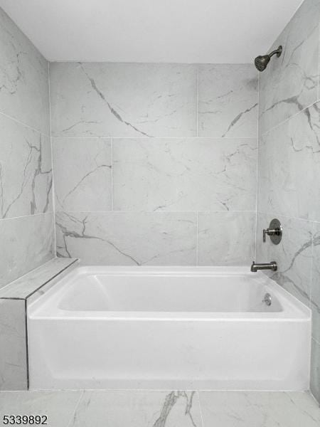54 Coykendall Rd, Wantage Twp, NJ 07461 - bathroom with marble look tiles and bathing tub / shower combination