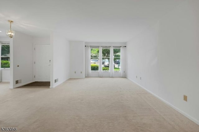 31 Park Edge, Berkeley Heights Twp, NJ 07922 - carpeted empty room featuring a chandelier and baseboards