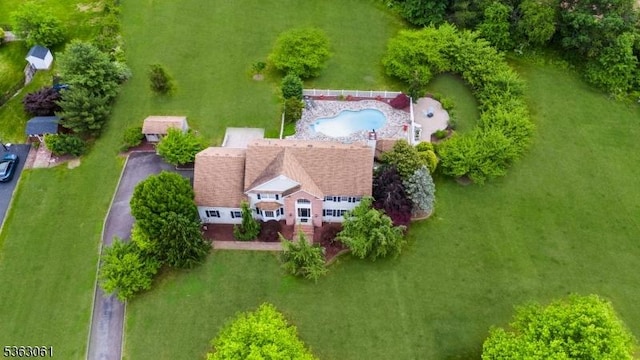 6 Fellen Pl, Hillsborough Twp, NJ 08844 - aerial view of property and surrounding area with a pool area