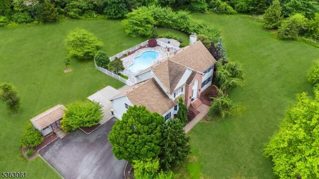 6 Fellen Pl, Hillsborough Twp, NJ 08844 - view from above of property featuring a pool