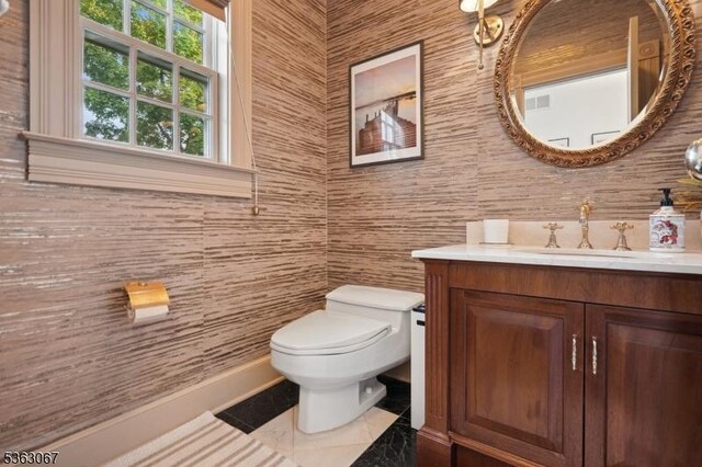 34 Oak Bend Rd, West Orange Twp, NJ 07052 - bathroom with vanity, tile walls, and tile patterned flooring