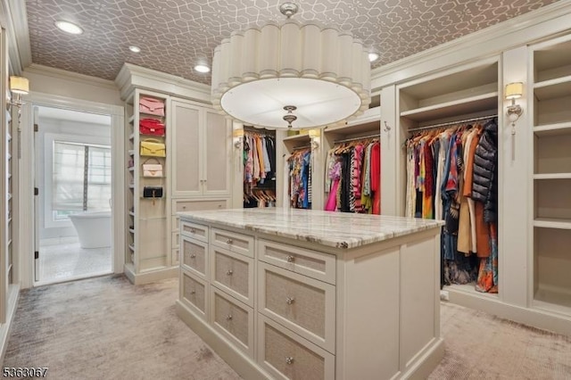 34 Oak Bend Rd, West Orange Twp, NJ 07052 - walk in closet featuring light colored carpet