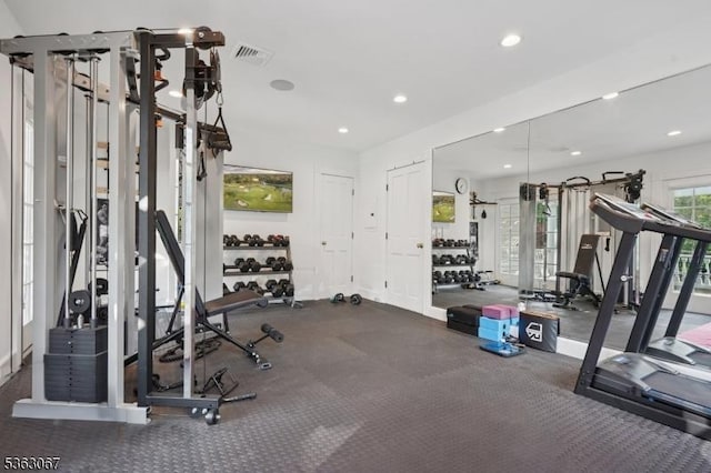 34 Oak Bend Rd, West Orange Twp, NJ 07052 - workout area featuring recessed lighting