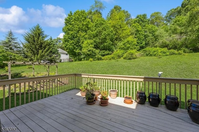 42 Stephens Mill Rd, Mount Olive Twp, NJ 07840 - wooden deck with a yard