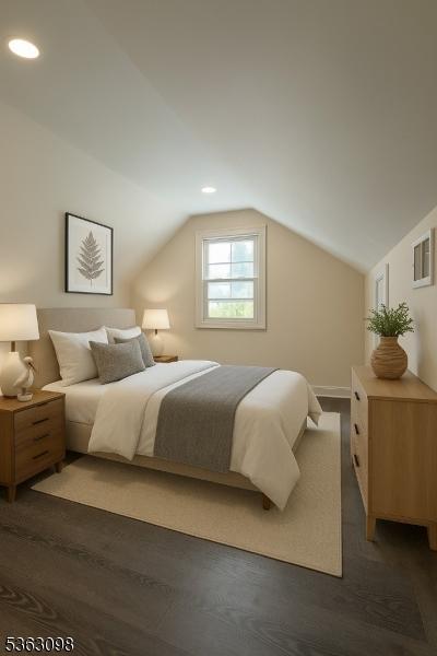 1250 Wildwood Ter, Union Twp, NJ 07083 - bedroom featuring lofted ceiling, wood finished floors, and recessed lighting