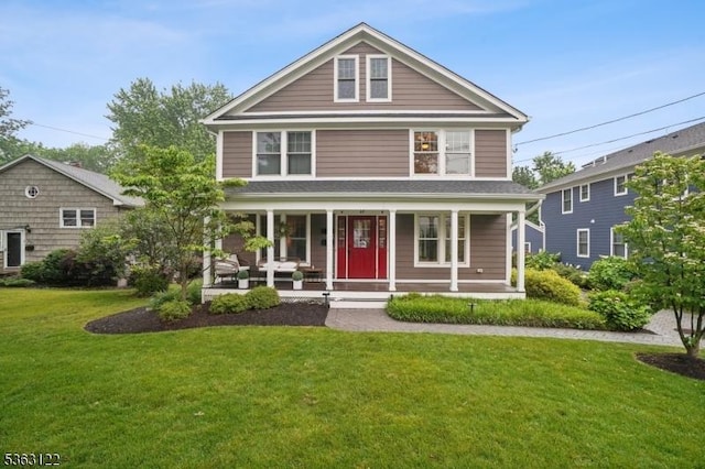 49 Summit Ave Unit B, Chatham Boro, NJ 07928 - view of front of home featuring covered porch and a front lawn