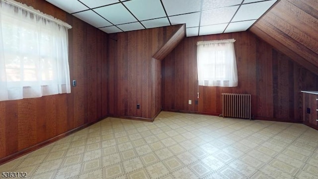 2039 Church Ave, Scotch Plains Twp, NJ 07076 - additional living space featuring radiator heating unit, wood walls, and light flooring