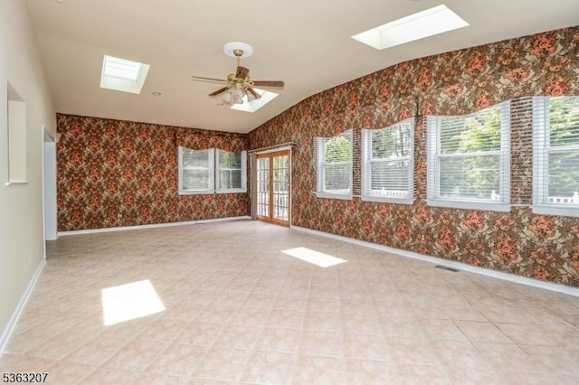 8 Staudt Ct, Franklin Twp, NJ 08873 - unfurnished sunroom with a skylight and vaulted ceiling