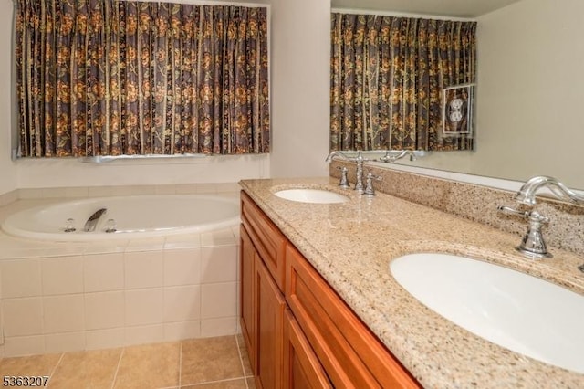 8 Staudt Ct, Franklin Twp, NJ 08873 - full bath featuring double vanity, a garden tub, and tile patterned floors