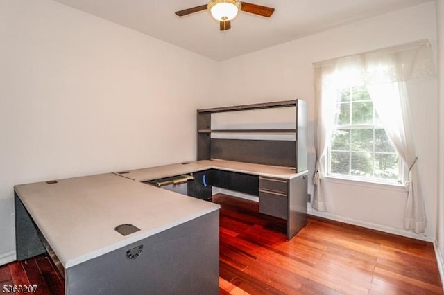 8 Staudt Ct, Franklin Twp, NJ 08873 - office area with ceiling fan, wood finished floors, and baseboards