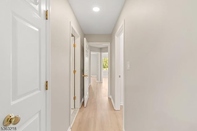 133 Marlboro Cir, Lopatcong Twp, NJ 08886 - corridor with baseboards, light wood-type flooring, and recessed lighting