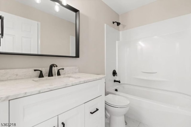 133 Marlboro Cir, Lopatcong Twp, NJ 08886 - bathroom featuring vanity, toilet, and washtub / shower combination
