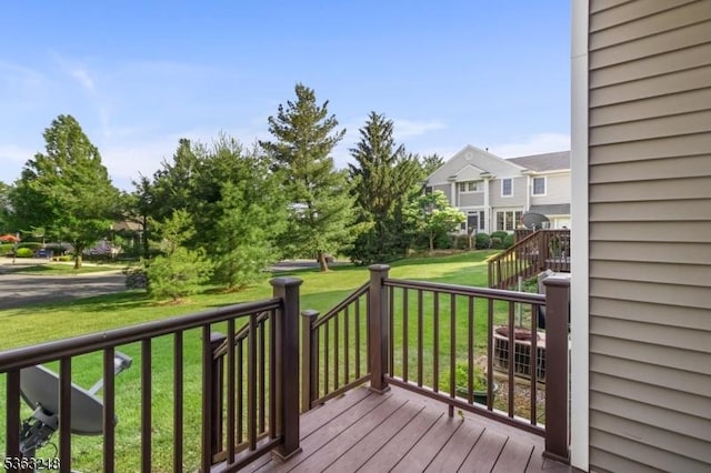 133 Marlboro Cir, Lopatcong Twp, NJ 08886 - wooden deck featuring a yard and stairs