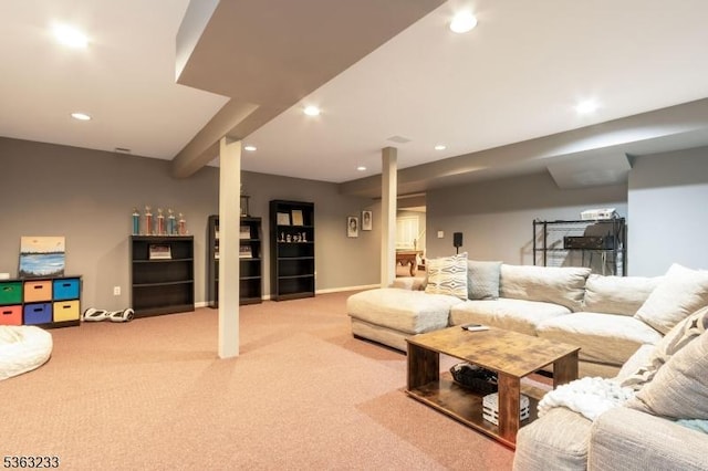 21 Stafford Ln, Bedminster Twp, NJ 07921 - carpeted living area with recessed lighting and baseboards
