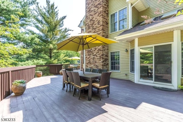 21 Stafford Ln, Bedminster Twp, NJ 07921 - wooden deck with outdoor dining area
