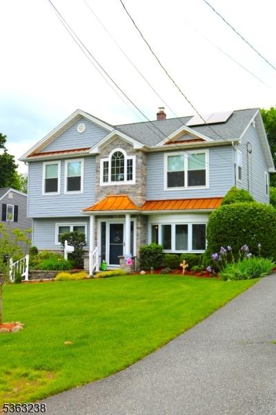 75 Sunrise Ter, Cedar Grove Twp, NJ 07009 - view of front of property with a standing seam roof, a front lawn, metal roof, and a chimney
