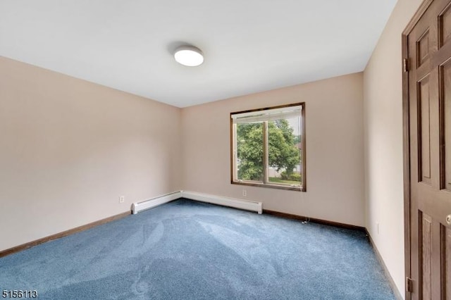 23 Bohnert Pl, Waldwick Boro, NJ 07463 - empty room featuring a baseboard heating unit, carpet floors, and baseboards