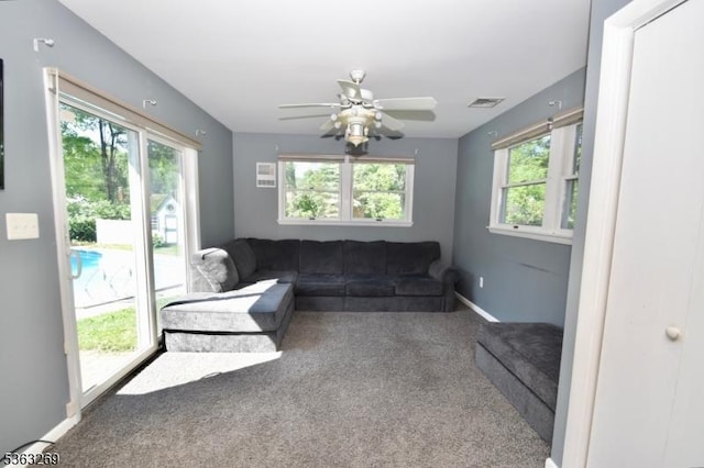18 Apollo Dr, Jefferson Twp, NJ 07438 - living room featuring carpet and a ceiling fan