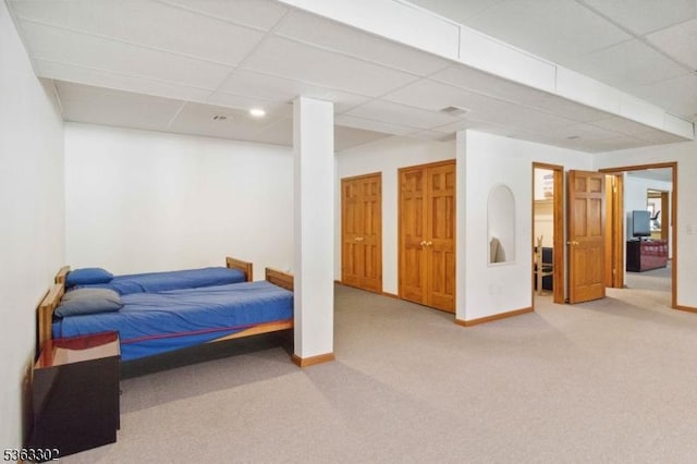 13 E Cove Ln, Morris Twp, NJ 07960 - bedroom with a paneled ceiling, carpet flooring, and baseboards