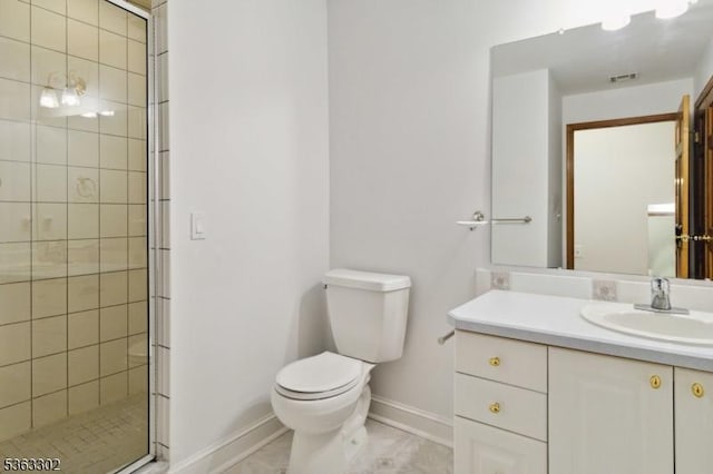 13 E Cove Ln, Morris Twp, NJ 07960 - full bathroom featuring baseboards, toilet, vanity, and a shower stall