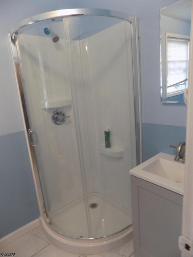 645 Saint George Ave, Roselle Boro, NJ 07203 - full bathroom featuring a shower stall and vanity