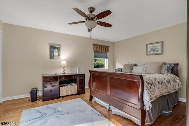 93A Troy Dr Unit A, Springfield Twp, NJ 07081 - bedroom with baseboards, light wood-style floors, and a ceiling fan