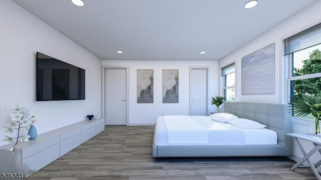 491 Central Ave Unit 4, New Providence Boro, NJ 07974 - bedroom featuring recessed lighting and wood finished floors