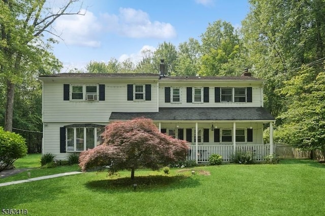 1 Beaver Brook Dr, Vernon Twp, NJ 07461 - view of front of home featuring a chimney and a porch