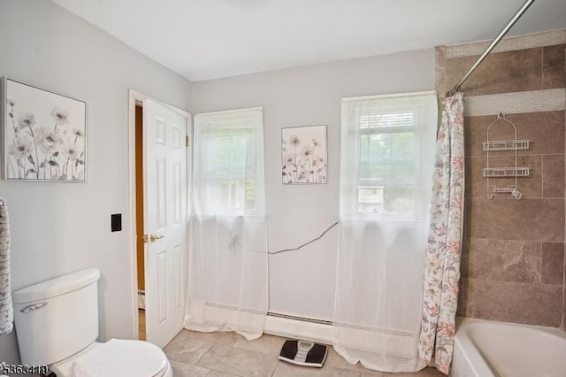 1 Beaver Brook Dr, Vernon Twp, NJ 07461 - bathroom with shower / tub combo with curtain and tile patterned floors