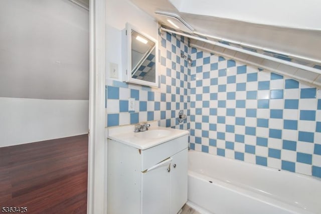 56 Holsman St Unit 2, Paterson City, NJ 07522 - bathroom with vanity and bathing tub / shower combination