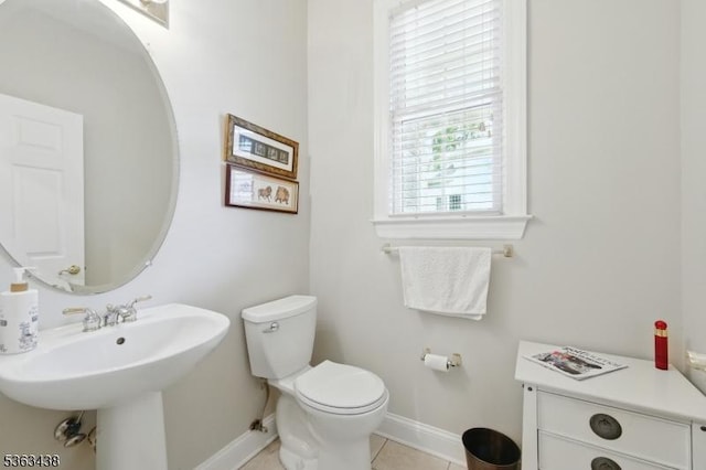 22 Young Ct, Chester Twp, NJ 07930 - bathroom with baseboards, toilet, and tile patterned floors