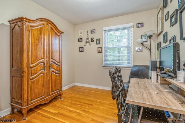 76 W Valley View Dr, Morristown Town, NJ 07960 - home office with light wood-style floors and baseboards