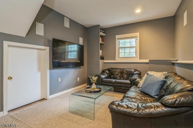 76 W Valley View Dr, Morristown Town, NJ 07960 - carpeted living area with baseboards and recessed lighting