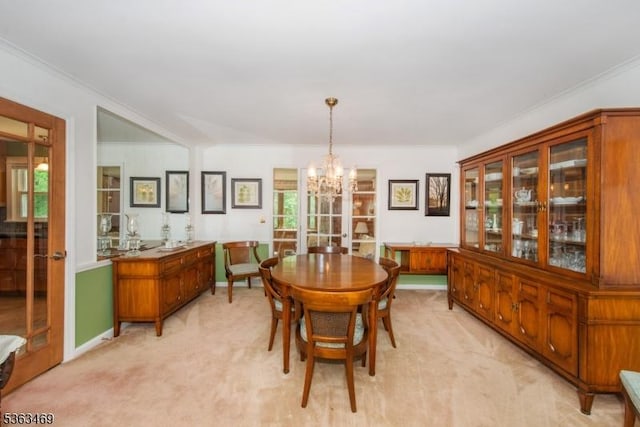 38 Longview Dr, Hanover Twp, NJ 07981 - dining room featuring a chandelier, light carpet, and crown molding