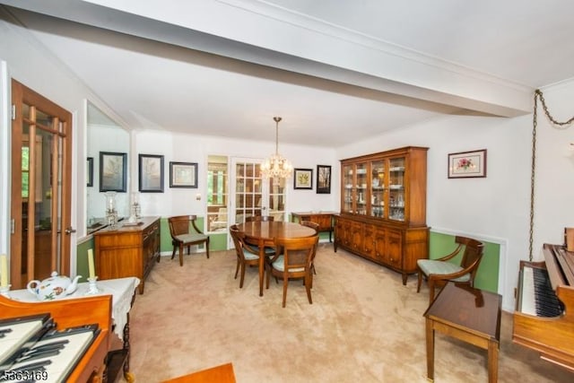 38 Longview Dr, Hanover Twp, NJ 07981 - dining area featuring a chandelier, light carpet, and ornamental molding