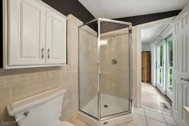 34 Millbrook Rd, Harding Twp, NJ 07976 - full bath with a stall shower, tile patterned floors, and tile walls