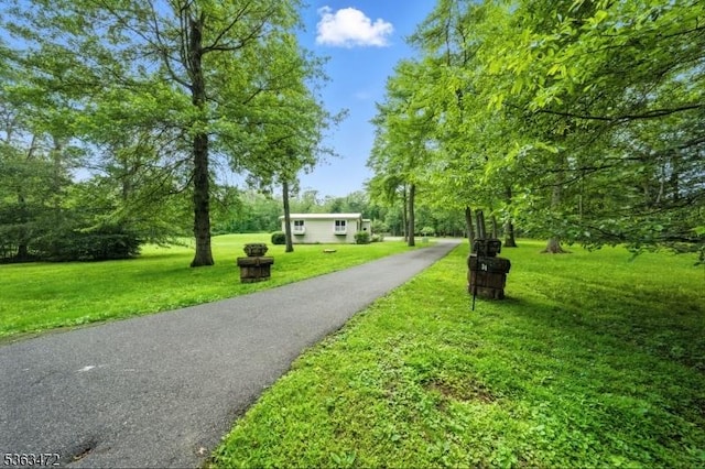 34 Millbrook Rd, Harding Twp, NJ 07976 - view of property's community with a lawn and asphalt driveway