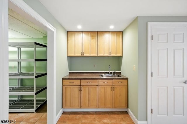 34 Millbrook Rd, Harding Twp, NJ 07976 - indoor wet bar featuring recessed lighting and light tile patterned floors
