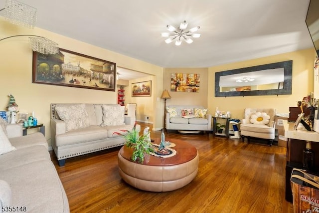 25 W Webster Ave, Roselle Park Boro, NJ 07204 - living room with a chandelier and wood finished floors