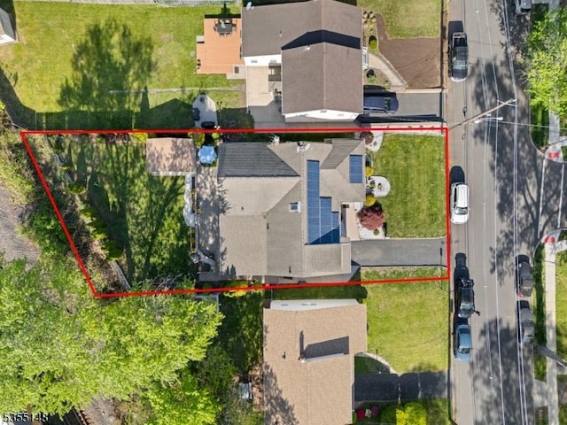 25 W Webster Ave, Roselle Park Boro, NJ 07204 - aerial view of property and surrounding area featuring property parcel outlined