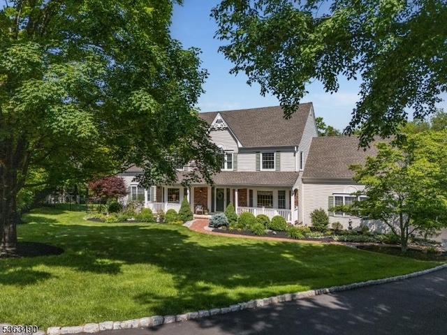 5 Fisher Ct, Raritan Twp, NJ 08822 - view of front facade with covered porch and a front yard