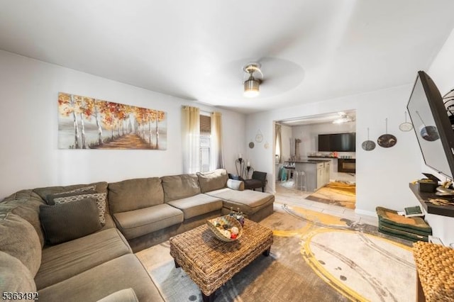 459 Maple Ave Unit 2, Elizabeth City, NJ 07202 - living room with ceiling fan