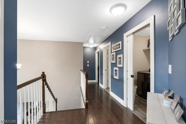 24 Eagles Nest Rd, Green Twp, NJ 07860 - corridor featuring an upstairs landing, attic access, and wood finished floors