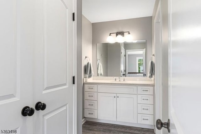 24 Eagles Nest Rd, Green Twp, NJ 07860 - bathroom with vanity and wood finished floors